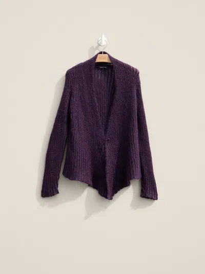Eileen Fisher Renew Airy Mohair Rib Cardigan, M In Purple