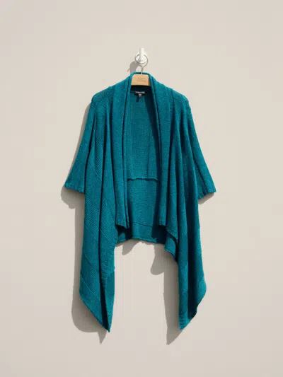 Eileen Fisher Renew Alpaca Silk Rib Cardigan, L In Green