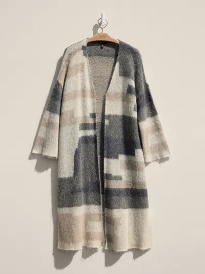 Eileen Fisher Renew Brushed Alpaca Mohair Cardigan, M In Multi