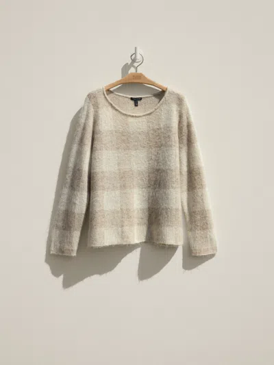 Eileen Fisher Renew Brushed Alpaca Mohair Pullover, Xl In Neutral
