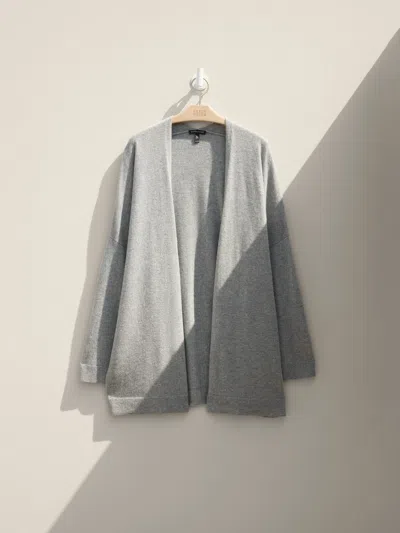 Eileen Fisher Renew Fine Gauge Cashmere Cardigan, Xl In Gray