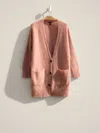 Eileen Fisher Mohair Plush Melange V-neck Cardigan In Pink