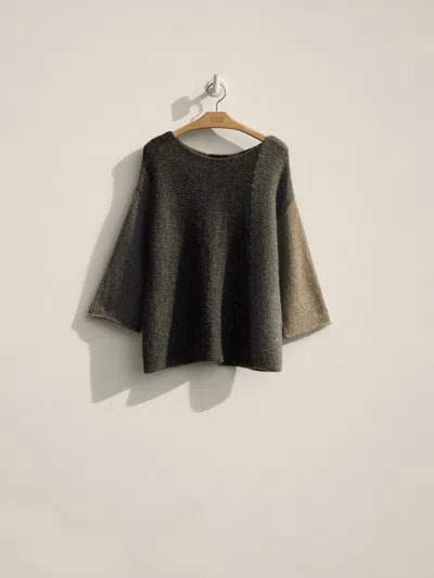 Eileen Fisher Renew Mohair Colorblock Sweater, Pm In Gray