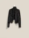 Eileen Fisher Renew Mohair Fur Cardigan, L In Black