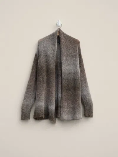 Eileen Fisher Renew Mohair Ombre Cardigan, Xl In Gray