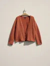 Eileen Fisher Renew Mohair Plush Melange Cropped Cardigan, Xl In Orange