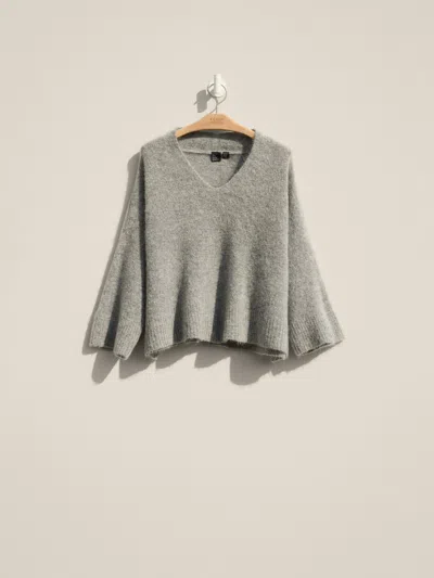 Eileen Fisher Renew Mohair Plush Melange Pullover, S In Gray
