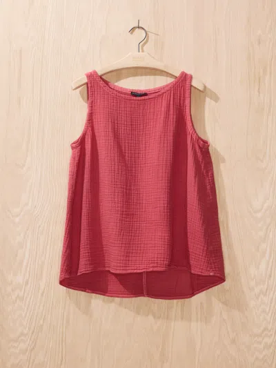 Eileen Fisher Renew Overdye Organic Cotton Tank, M In Rust