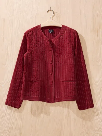 Eileen Fisher Renew Overdye Quilted Silk Jacket, S In Rust