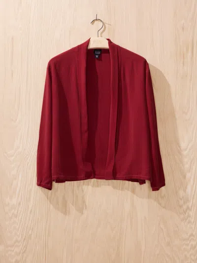 Eileen Fisher Renew Overdye Silk Crepe Jacket, Xs In Rust