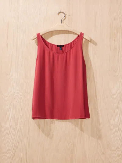 Eileen Fisher Renew Overdye Silk Crepe Tank, S In Rust