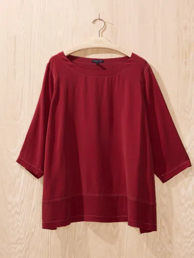 Eileen Fisher Renew Overdye Silk Crepe Top, 2x In Rust