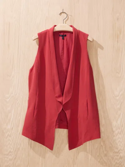 Eileen Fisher Renew Overdye Silk Crepe Vest, L In Rust