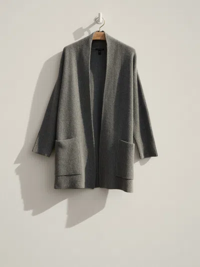 Eileen Fisher Renew Recycled Cashmere Wool Cardigan, Xs In Gray
