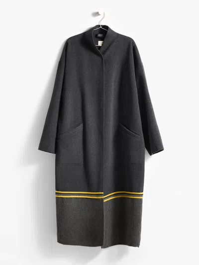 Eileen Fisher Resewn Boiled Wool Alpaca Coat In Gray