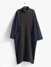 Eileen Fisher Resewn Boiled Wool Panel Coat In Blue