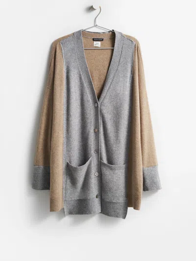 Eileen Fisher Resewn Two-toned Cashmere Cardigan In Gray