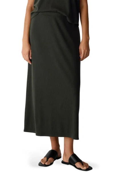 Eileen Fisher Rib Maxi Skirt In Green