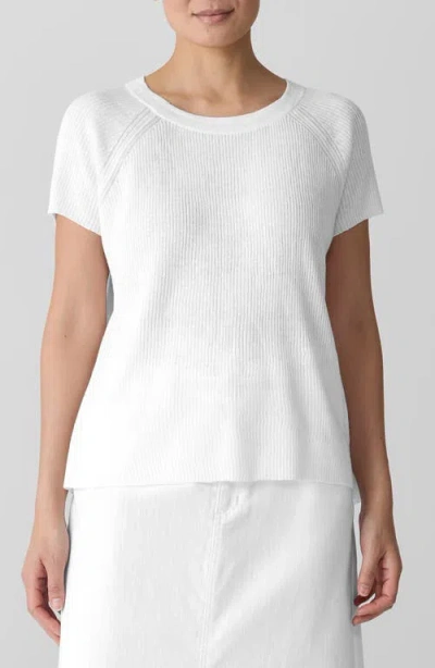 EILEEN FISHER EILEEN FISHER RIB ORGANIC LINEN & ORGANIC COTTON SWEATER