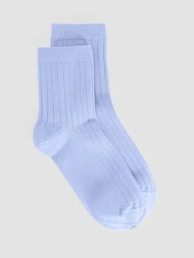 Eileen Fisher Rib Short Crew Sock In Blue