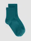Eileen Fisher Rib Short Crew Sock In Green