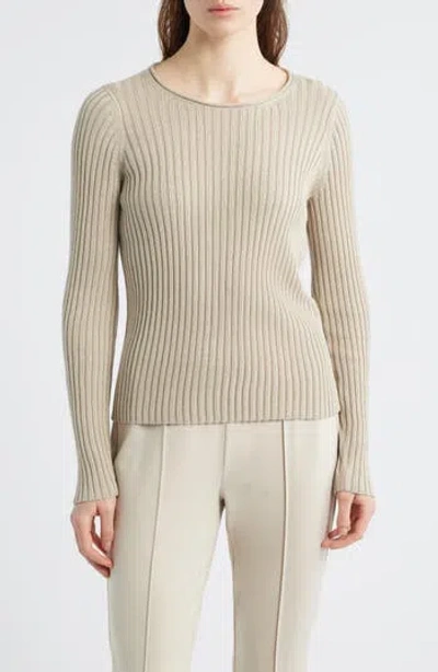 Eileen Fisher Jewel Neck Sweater In Neutral