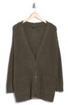 Eileen Fisher Button Front Cashmere-blend Cardigan In Gray