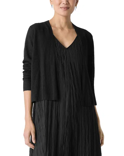 EILEEN FISHER LINEN COTTON RIBBED CARDIGAN