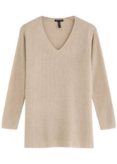 Eileen Fisher Ribbed Cotton Jumper In Cream
