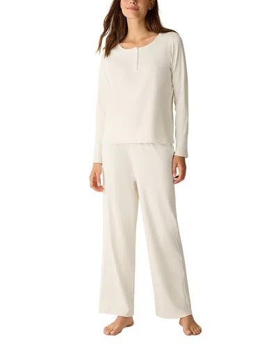Eileen Fisher Ribbed Henley Ankle Sleep Set In Neutral