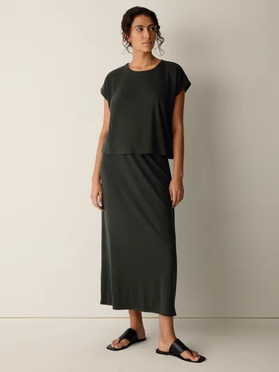 Eileen Fisher Ribbed Knit Skirt In Seaweed