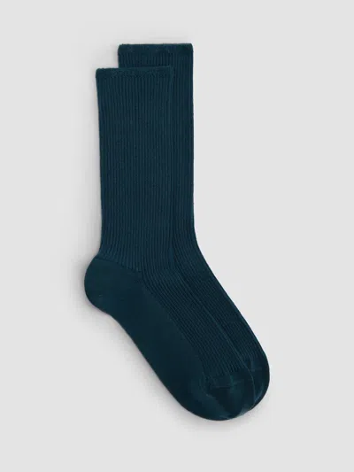 Eileen Fisher Ribbed Knit Trouser Sock In Blue
