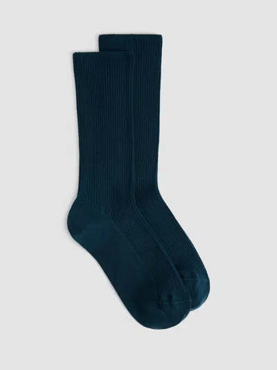 Eileen Fisher Ribbed Knit Trouser Sock In Blue