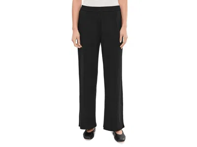 Eileen Fisher Ribbed Knit Wide Pants In Black