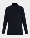 Eileen Fisher Ribbed Merino Wool Turtleneck Sweater In Black