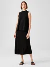 Eileen Fisher Ribbed Organic Cotton Blend A-line Skirt In Black