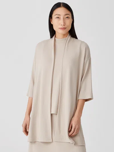 Eileen Fisher Ribbed Organic Cotton Blend Jacket In Neutral