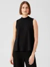 Eileen Fisher Ribbed Organic Cotton Blend Tank In Black