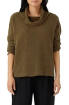 EILEEN FISHER RIBBED ORGANIC COTTON CHENILLE TURTLENECK SWEATER