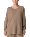 Eileen Fisher Peruvian Cotton Blend Crew Neck Tunic Top In Biscuit In Biscuit