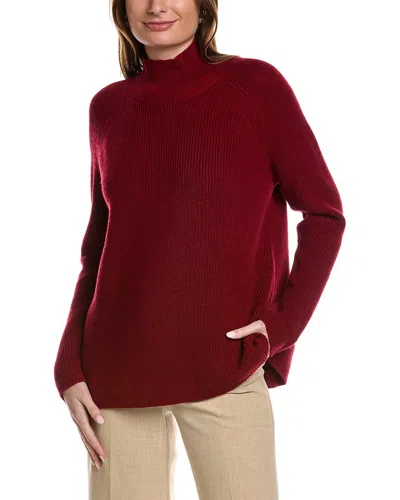 Eileen Fisher Ribbed Wool Sweater In Red