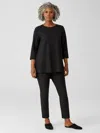 Eileen Fisher Ridge Knit Slim Ankle Pant In Black