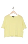 Eileen Fisher Rolled Edge Linen Blend Sweater In Citrus