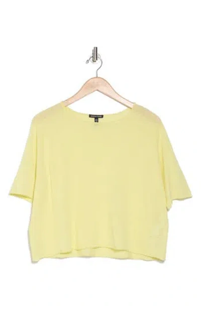 Eileen Fisher Rolled Edge Linen Blend Sweater In Citrus