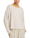 Eileen Fisher Round Neck Boxy Sweater In Natural White