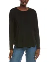 Eileen Fisher Round Neck Boxy Top In Black