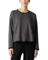 Eileen Fisher Stripe Long Sleeve Crewneck Top In Blash