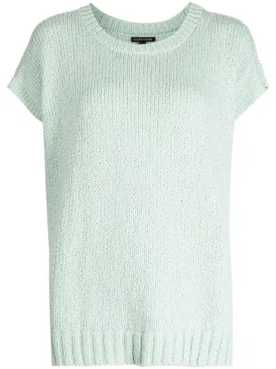 Eileen Fisher Round-neck Knitted Top In Green