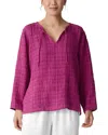 Eileen Fisher Woven Organic Linen Shirt In Pink