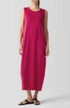 Eileen Fisher Scoop Neck Silk Flare Dress In Azalea